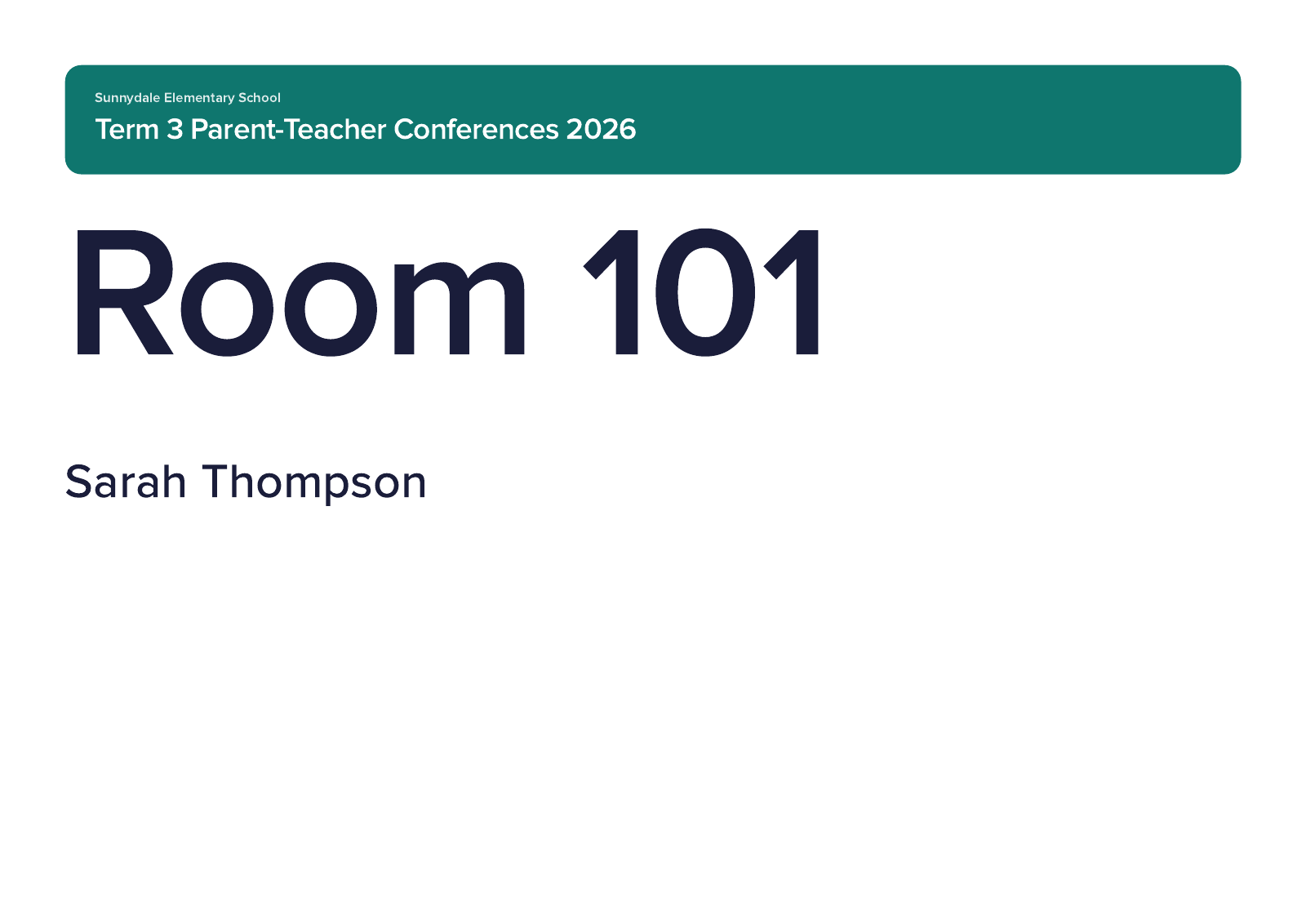 Meeting Room Sign report example